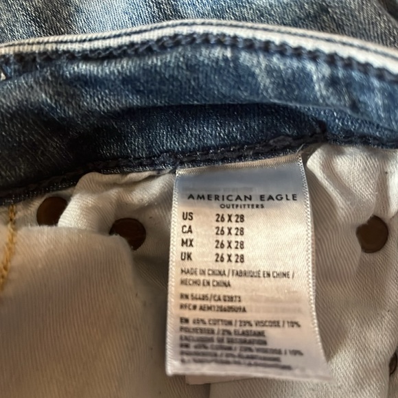 American Eagle Ne(x)t Level AirFlex Ripped Slim Jeans, Size 26x28 - Picture 6 of 6